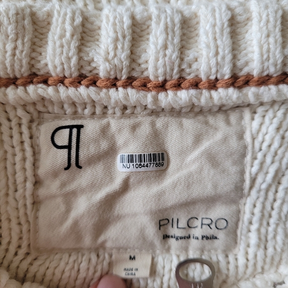 Anthropologie Cable Knit Tiger Icon Zip-up Sweater. Zipper Front Cardigan. - Picture 8 of 11